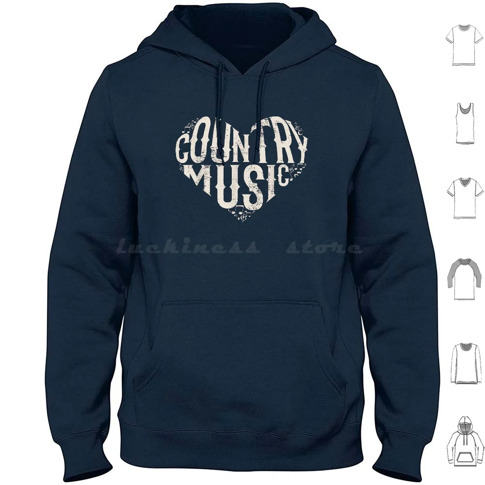

I Love Country Design Country Music Lover Gift Idea T-Shirt Hoodie cotton Long Sleeve I Love Country Design Country Music