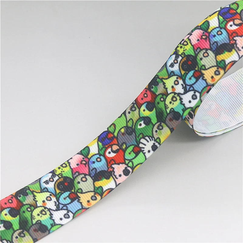 

DUWES 50yards Bird Printed Grosgrain Ribbon Accessory Hairbow Headwear Decoration DIY Wholesale OEM D1677