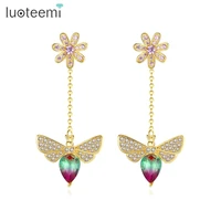 luoteemi fashion cute bee shape women earring bluered color available daily holiday wear stylish jewelry simple honeybee