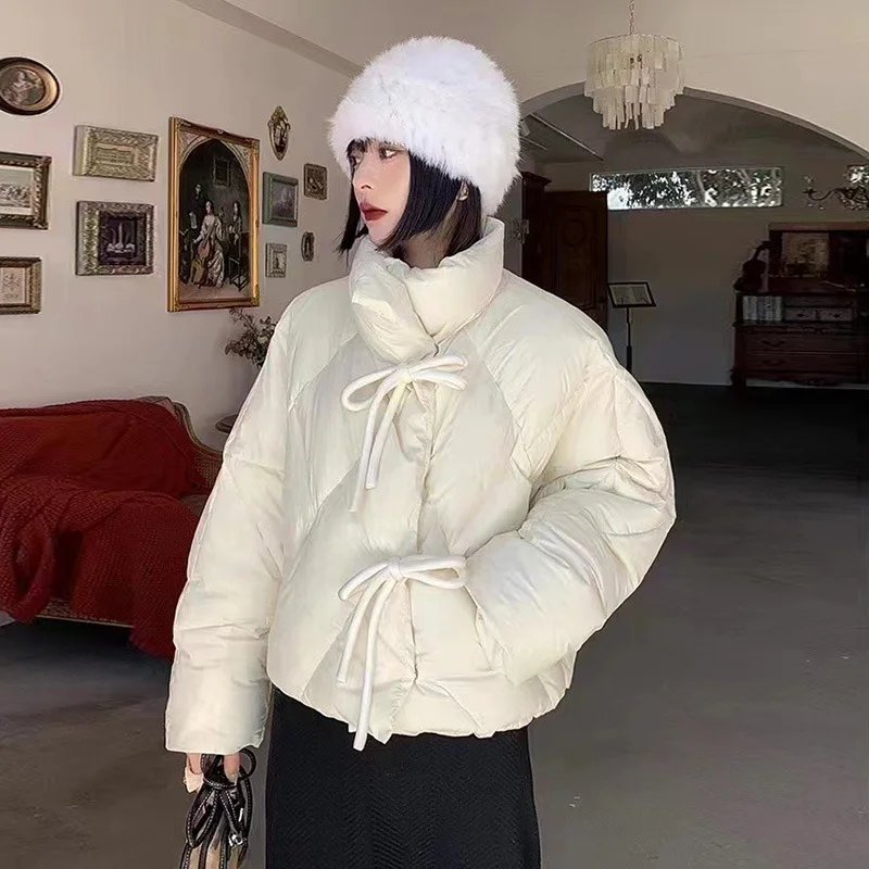 

Толстый пуховик для женщин, женский воротник-стойка, теплое пальто, уличный Топ, Зимняя мода, новинка, короткий параграф, 2022 г.