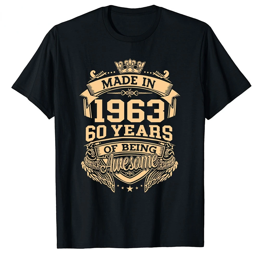 

Винтажная Мужская футболка Euow, 100% хлопок, сделано в 1963 году, 60-летняя коллекция, потрясающая мужская одежда на день 60-летия, повседневные топы