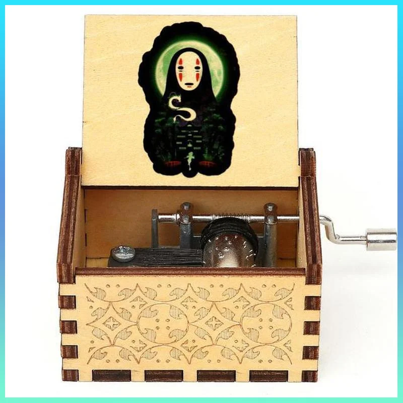 Animation Hayao Miyazaki Spirited Away Wooden Music Box Rainbow Ornaments Girl Christmas Toys Hand Stall Building Blocks