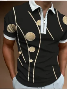 

Mens Summer Short Sleeve Clothing European Style Male Zipper Polos Comfortable Loose Street Wear Tops New Fashion Streetwear