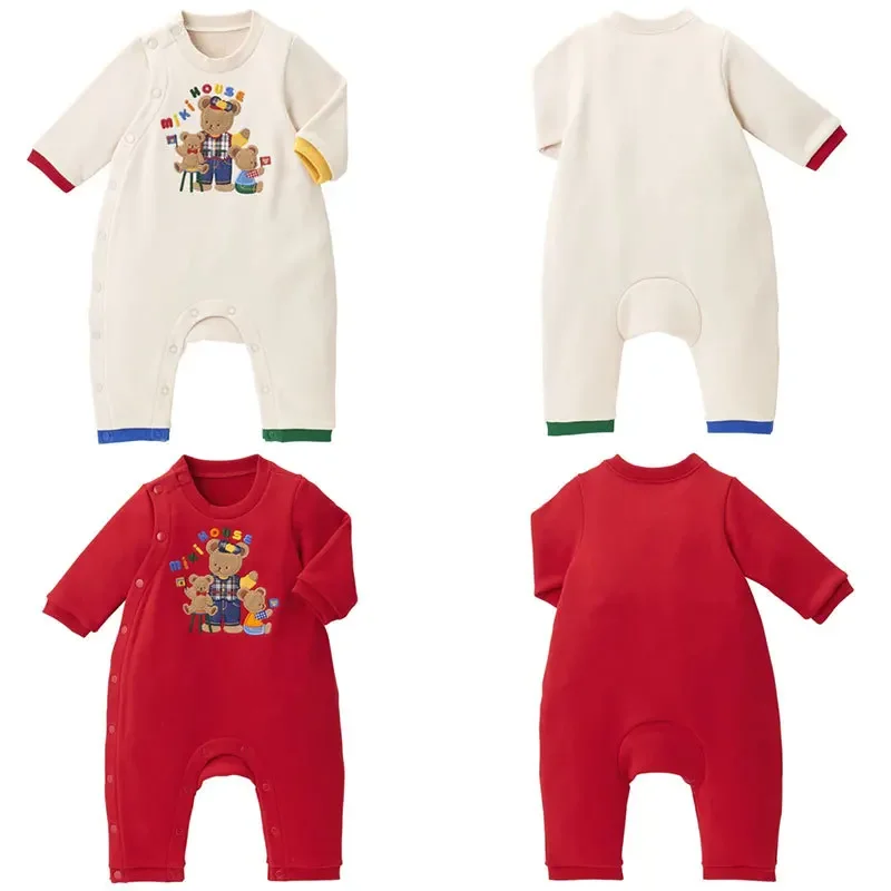 Детский комбинезон на весну и осень 2023 новый с вышивкой медведя из мультфильма