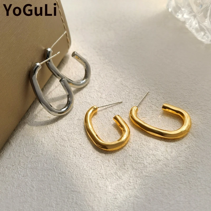 

Fashion Jewelry 925 Silver Needle Metal Drop Earrings Popular Design Simply Style High Quality Brass Earrings For Party