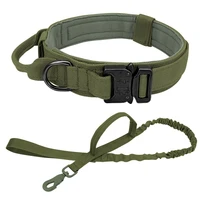military tactical dog collar elastic bungee leash collar nylon pet collar large dogs traning collar for german shepherd