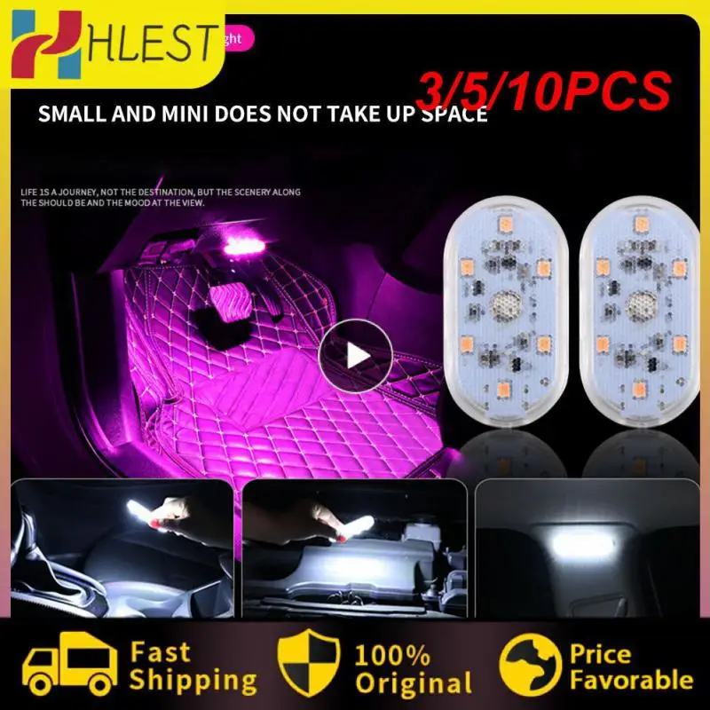 

3/5/10PCS 5v Led Usb Led Night Light Portable Mini Touch Light Universal Car Accessories Car Door Roof Light Car Light