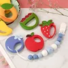 1PC Cartoon Leaf Baby Silicone Teether BPA Free Cute Leaf Food Grade Silicone Pendant Teething Rattle for Baby Accessories Toys 2