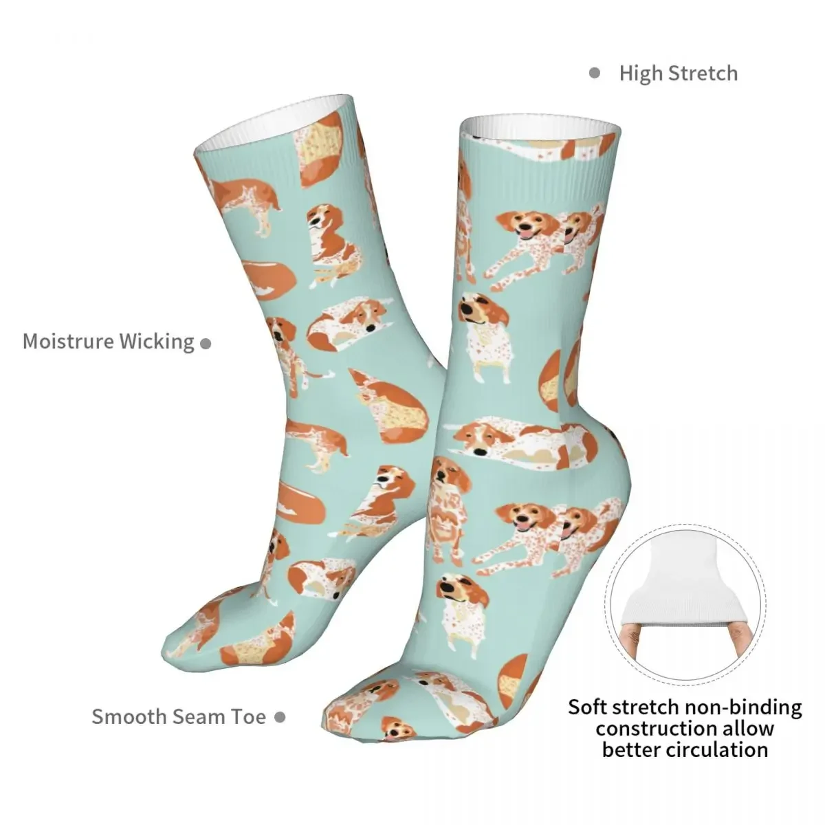 Новые носки мужские и женские в стиле хип-хоп Redtick Coonhound для собак скейтборда с