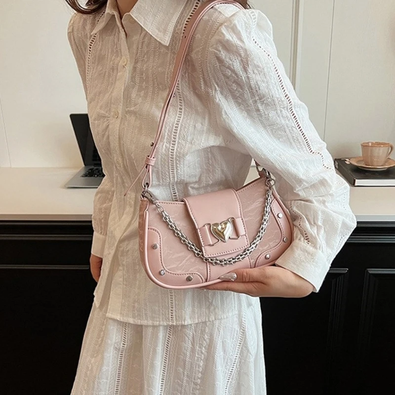 Сумка через плечо с металлической цепочкой для женщин сумка из искусственной