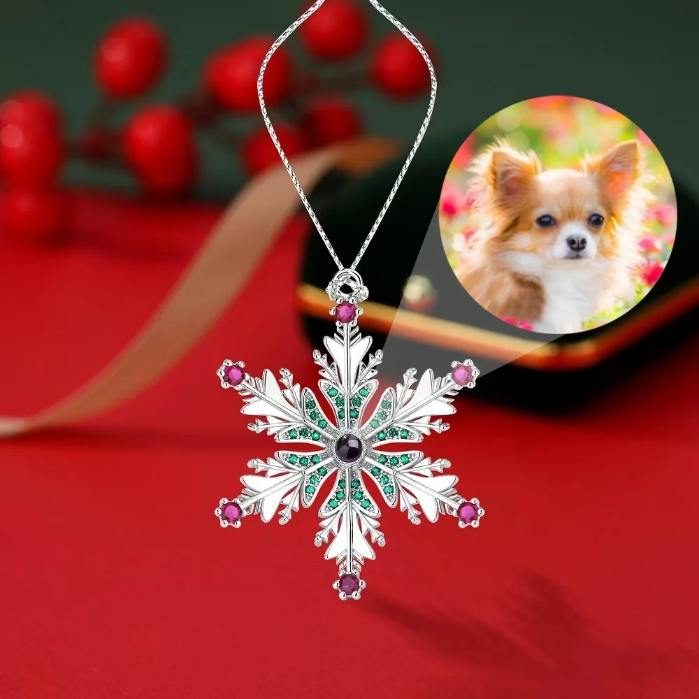 Медный кулон-снежинка с фото