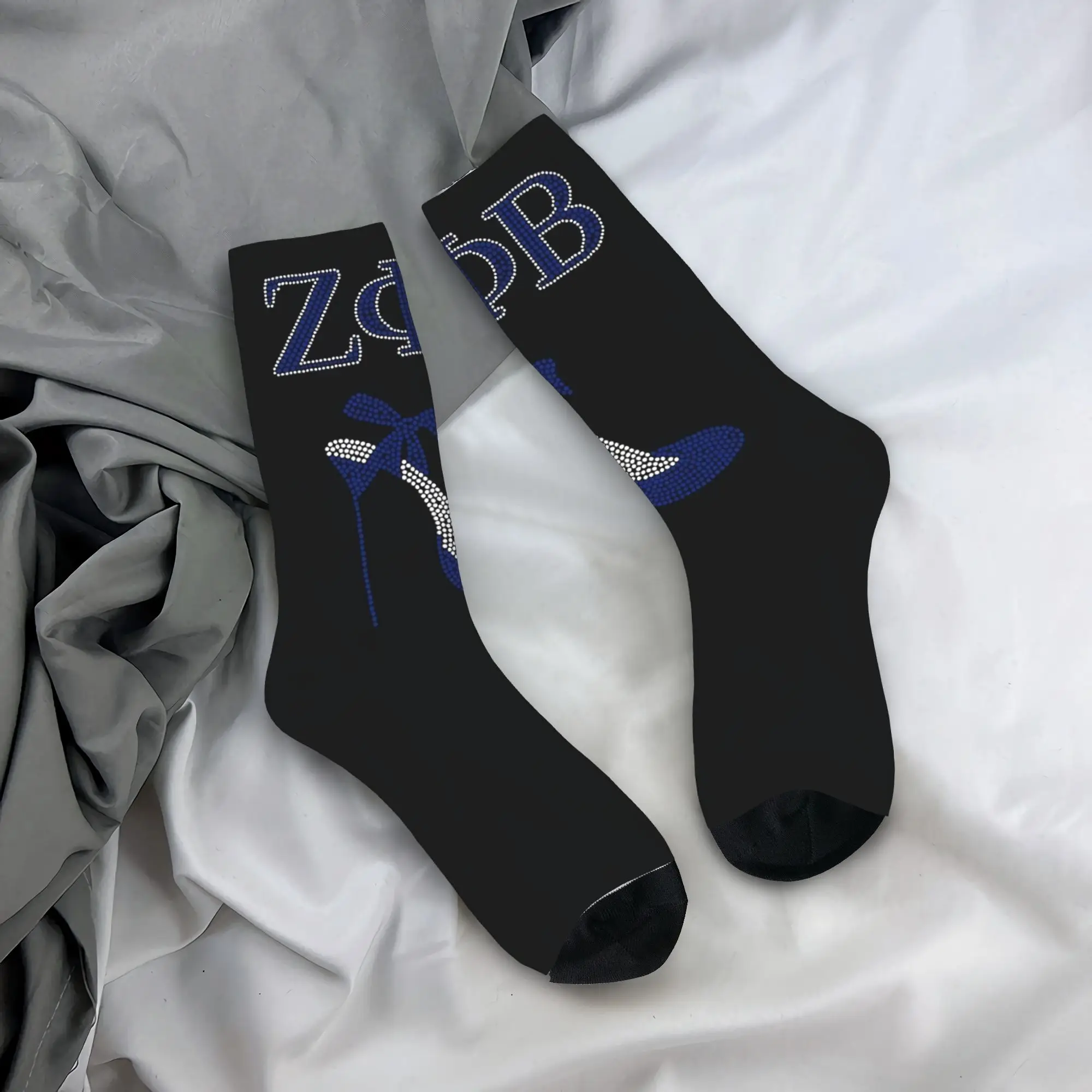 Фото Носки с индивидуальным принтом Zeta Phi Beta Sorority для женщин и мужчин, эластичные, летние, осенние, зимние, с греческими буквами, 1920, укороченные носки №1
