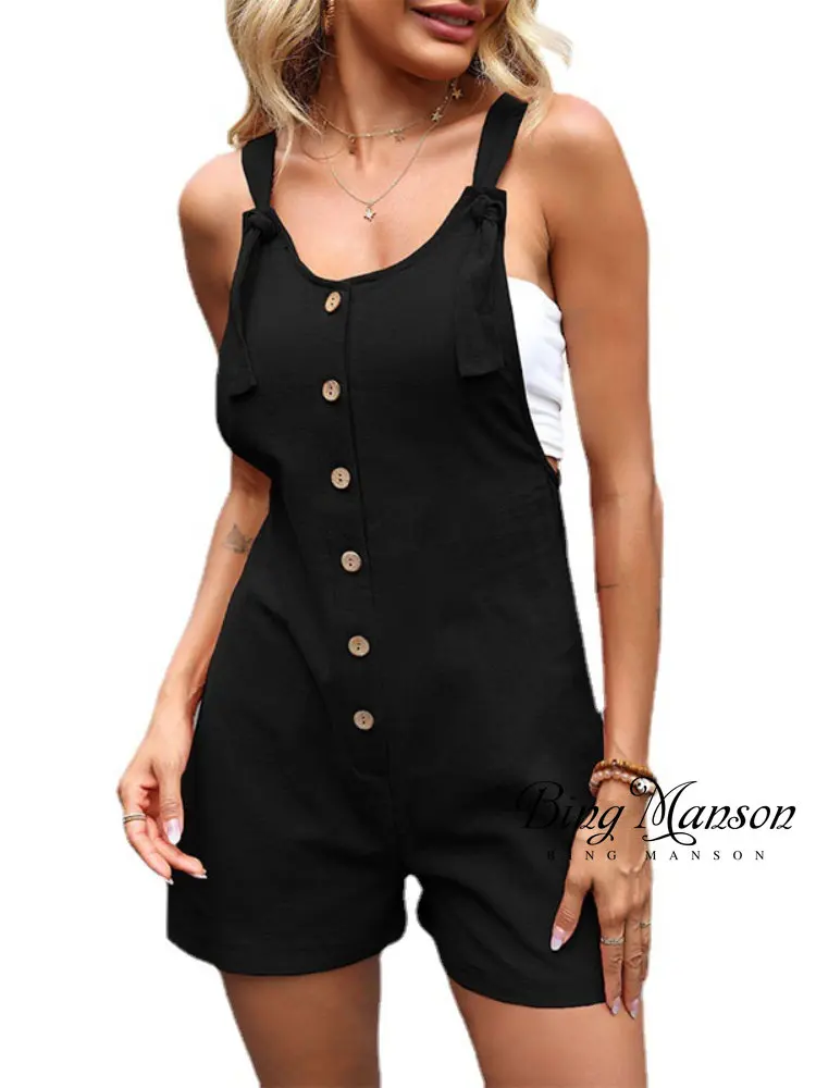 Summer 2023 New Shorts Women's Casual One Piece Pants Wide Leg Strap Pants  Jumpsuits for Women  Overalls for Monos Mujer