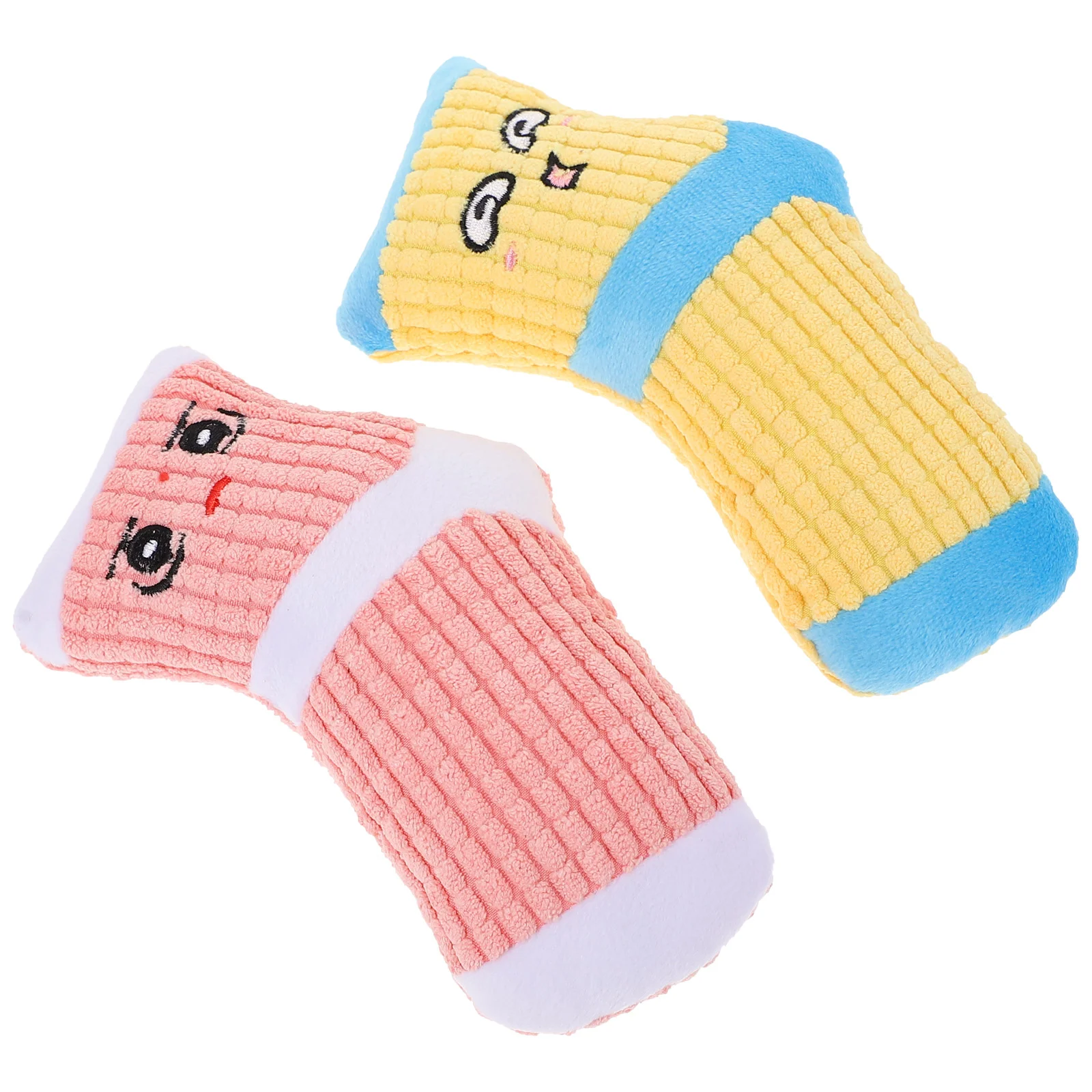 

2 Pcs Boredom Toys Chewing Plaything Puppies Dog Pet Sound Small Dogs Squeaky Plush