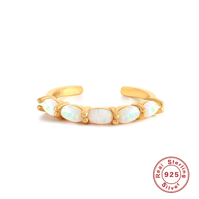 

BOAKO Real 925 Sterling Silver Wedding Ring Open Opal Rings for Women Ring Fashion Jewelry Anillos Mujer Aneis Girl