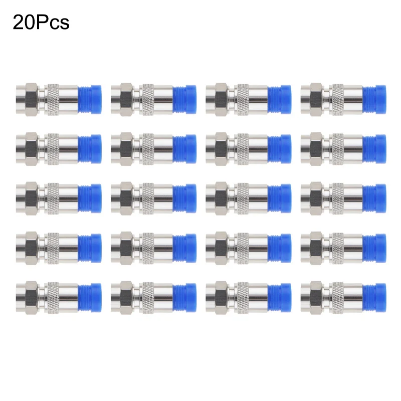 

Compression Connectors 20pcs RG6 Compression Connectors Waterproof Connection F Compression Cable Coaxial Compression Tool
