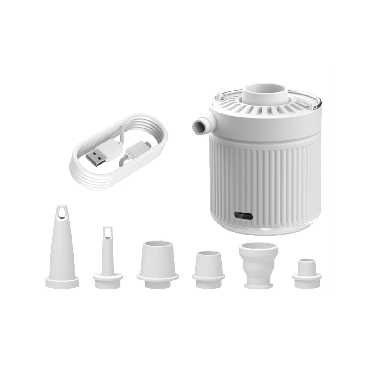 

Портативный воздушный насос, перезаряжаемый через USB воздушный насос для надувания с насадками для воздушного матраса, игрушек для бассейна, поплавков, воздушной кровати