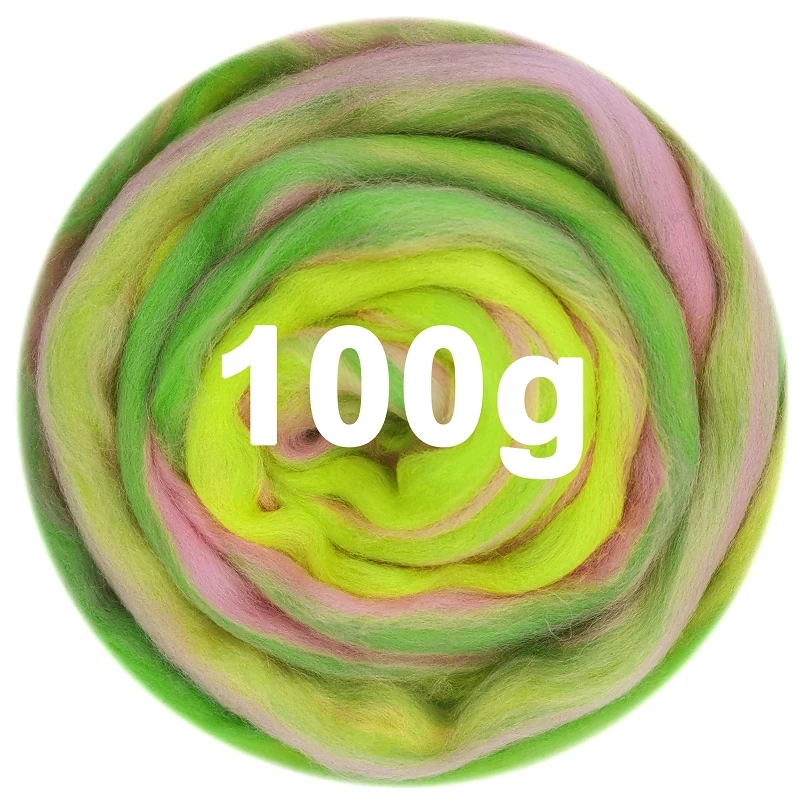 

100g Blended Felting Wool Merino Mixed Roving Wool Fiber for Needle Felting Kit Hand Dyed Wool for Needlework Felt (NO.09)