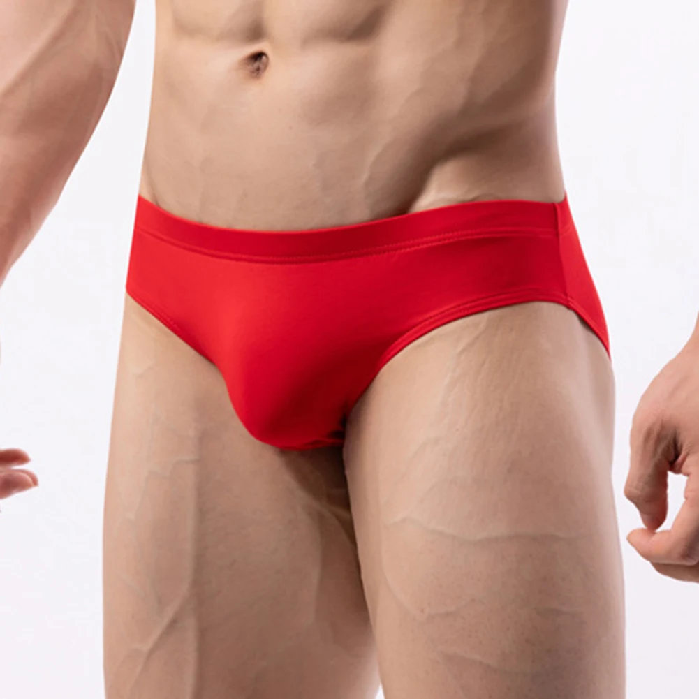 

Mens Cotton Soft Comfortable Briefs Solid Color Low Waist Panties Breathable Sport Underpants Sexy Bulge Pouch Underwear