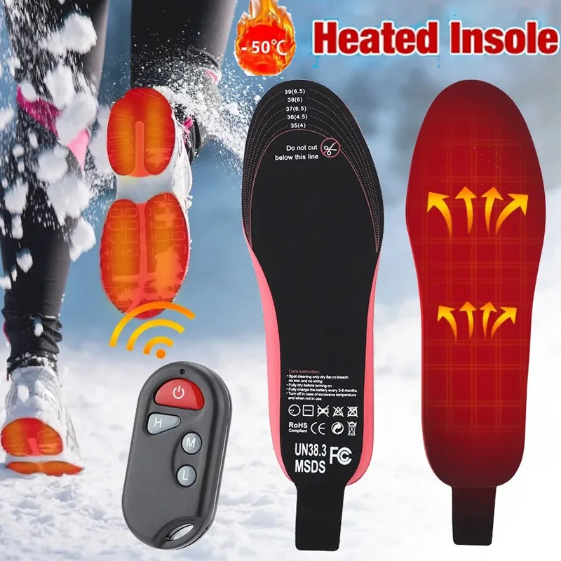 

USB Heated Shoe Insoles Winter Feet Warm Sock Pad Mat Wireless Temperature Electrically Heating Insoles Warm Thermal Insoles