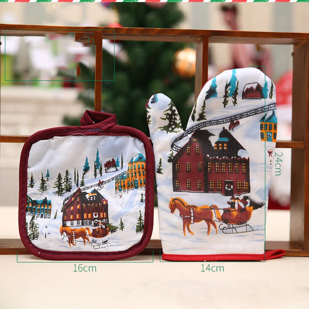 

2 Grilling Mitt Christmas Mitts Holiday Oven Mitts Cooking Mitt Xmas Cooking