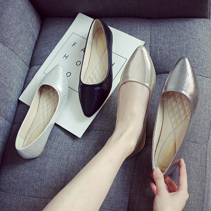 Spring Summer 2023 Luxury Women's Shoes for Loafers Women New Large Size Pointed Toe Ladies Offer Shoe Elegant Woman Low Heels