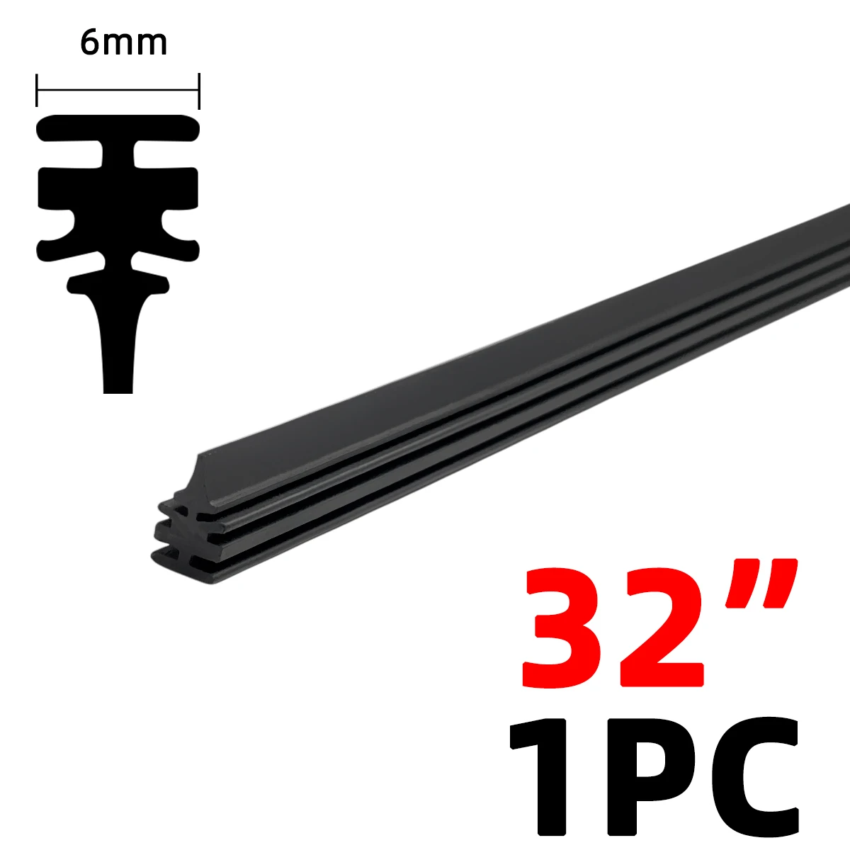 

Резиновая Полоса Для Дворников Автомобильных Стеклоочистителей, Совместимая С Бескаркасными Дворниками, 6 Мм