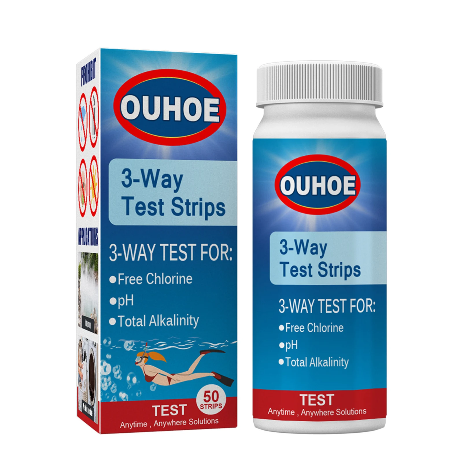 

Swimming Pool Water Test Strips 3-In-1 Home Water Testing Strips 50 Pcs Water Testing Paper For Pool Water Quality Of Ph Total