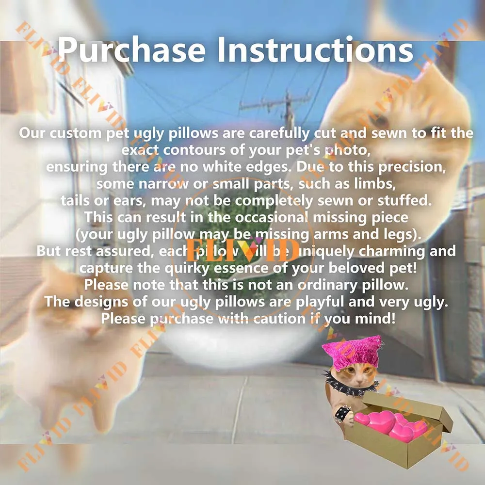 Пользовательская 3D подушка для уродливого кота/собаки Zany популярная забавная в