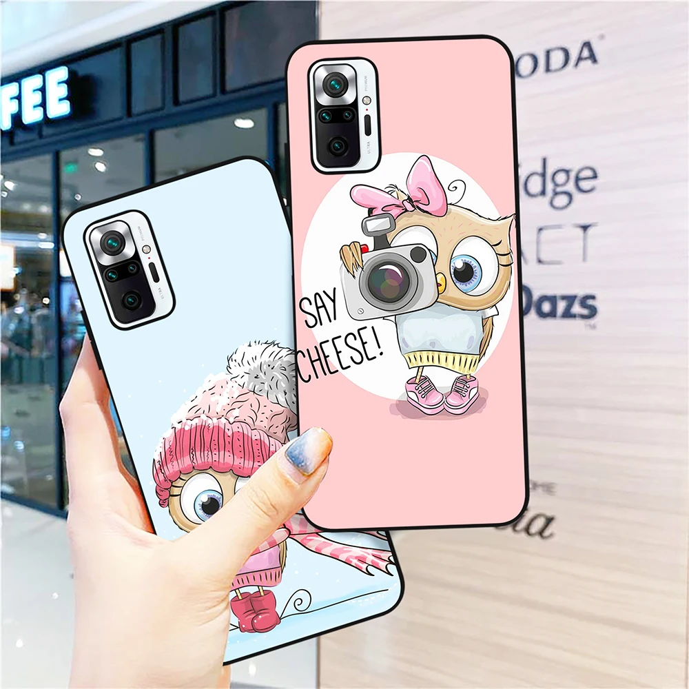 

Cartoon Cute Owl Phone Case for Xiaomi Redmi Note 10 11 11T 9 Pro 10s 10T 9T 8 7 Pro 9 9A 9C 9i Poco X3 NFC M4 5G Soft TPU Capa