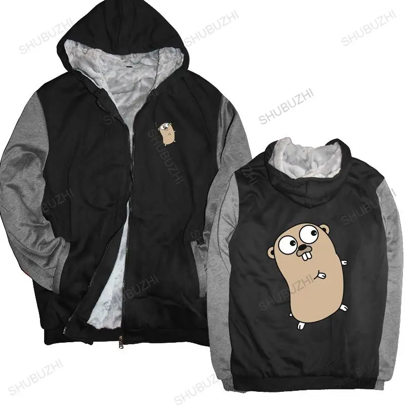 

new arrived men hoodies winter Golang Gopher men cotton Casual brand hoodie warm jacket male fleece hoody man sweatshirt
