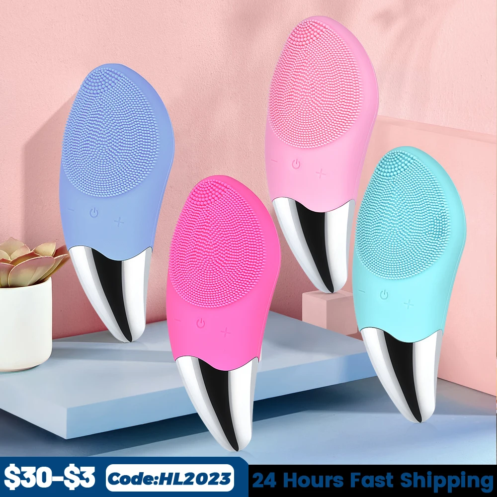 

USB Charging Silicone Cleansing Instrument Electric Wash Brush Washing Artifact Pore Cleaning Facial Massage Relaxation