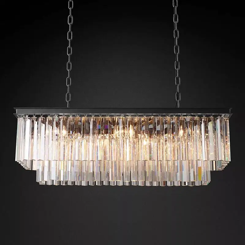 Винтажные американские хрустальные люстры украшают гостиную с роскошным