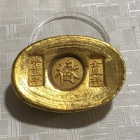 bronze gilt yongzheng three years jinfeng xianglu word gold ingot work fine home handicraft ornaments antique collection