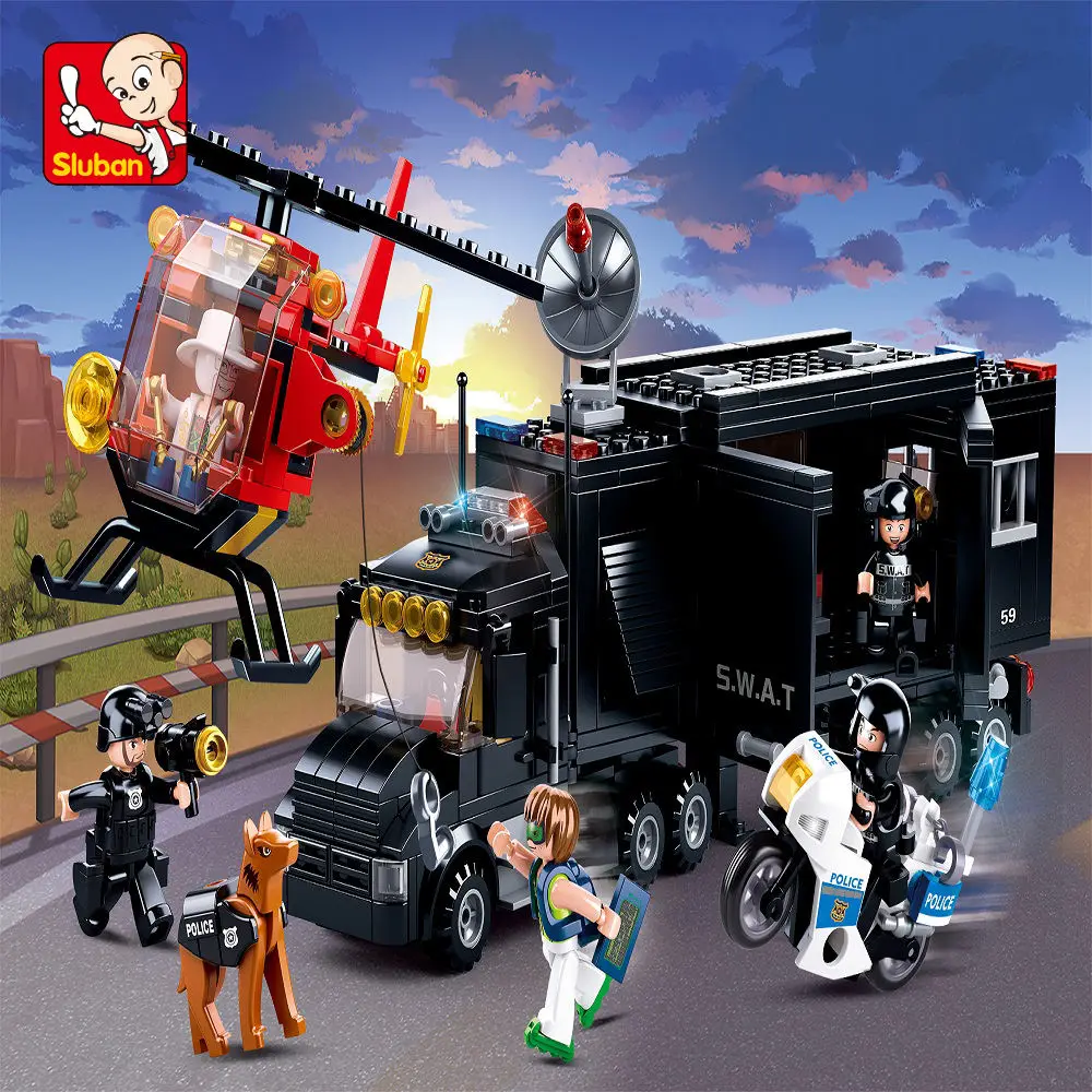 

Sluban Building Block Toys City Police B0659 Command Vehicle 540PCS Bricks Police Truck Compatbile With Leading Brands