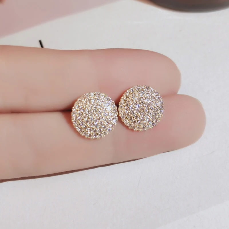 

Stud Earrings Cubic Zirconia Women Earring Women's Cute Round Candy Earrings Luxury Designer Jewelry Korean Fashion Piercing