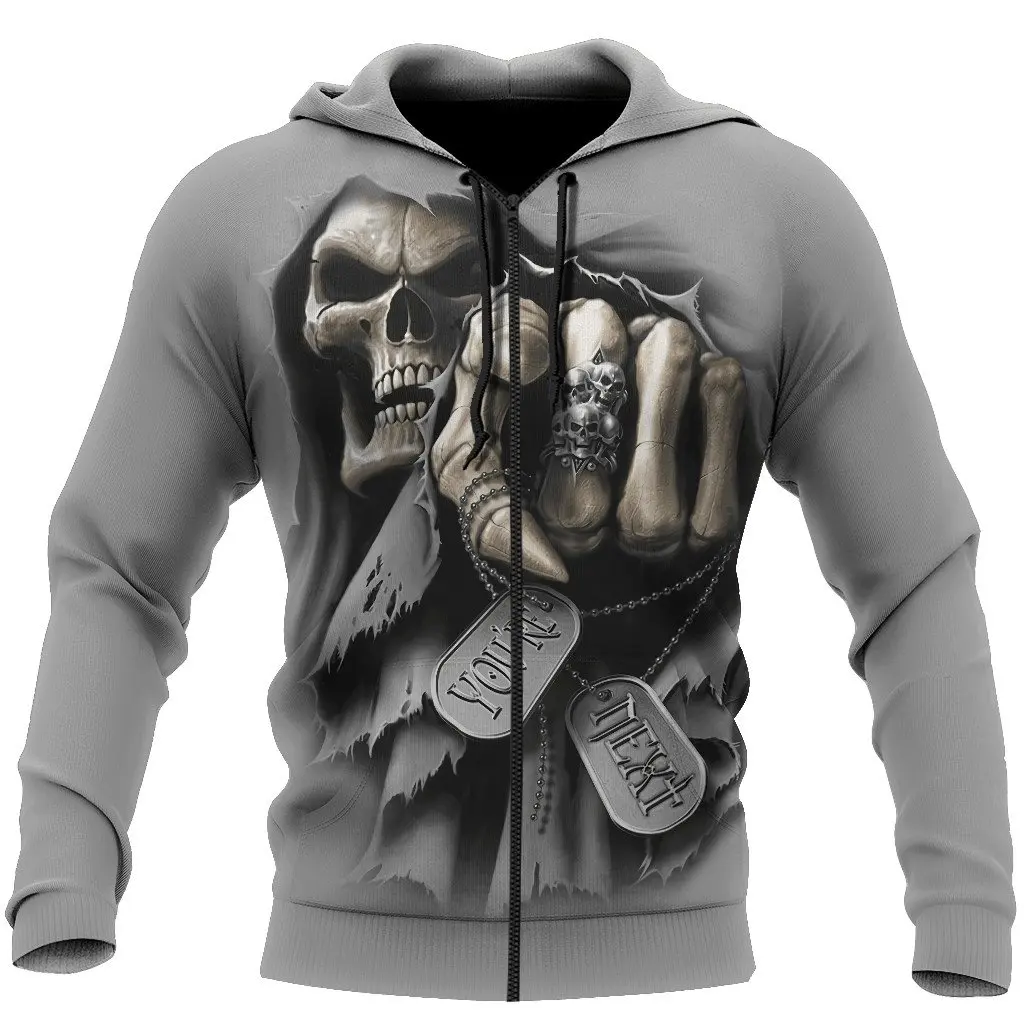

Beautiful skull tattoo 3D full body print unisex luxury hoodie men sweatshirt zipper pullover casual jacket sportswear 41