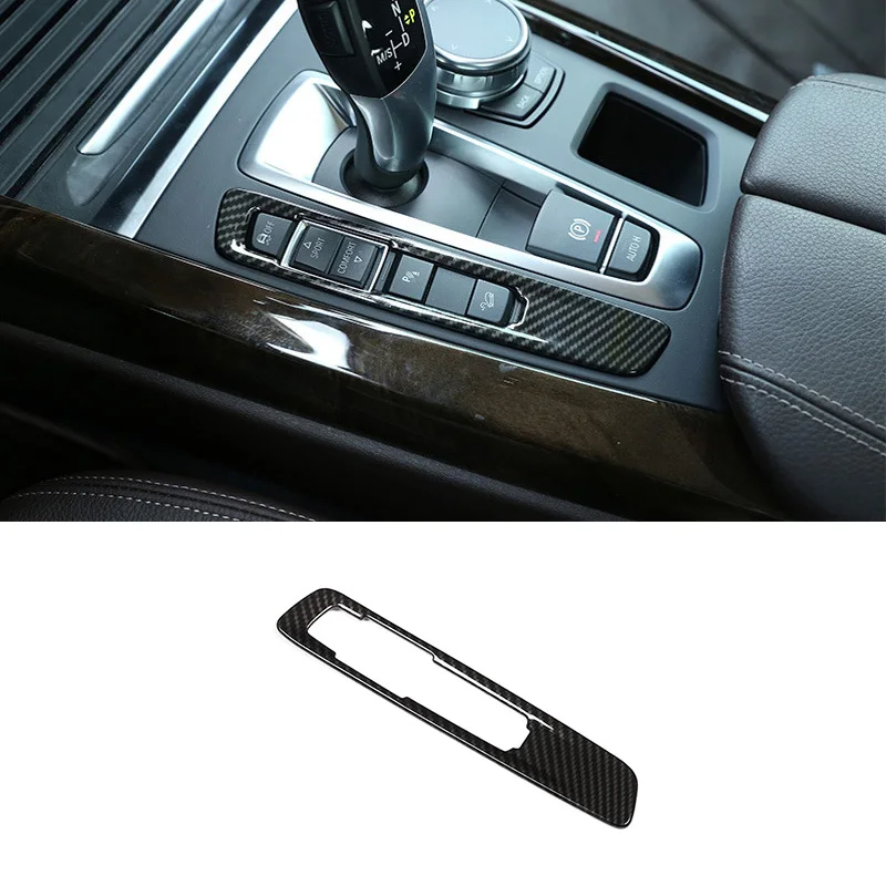 

For BMW X5 X6 F15 F16 14-18 Carbon Fiber Color Gear Shift Pattern Button Cover Trim Car Interior Accessories