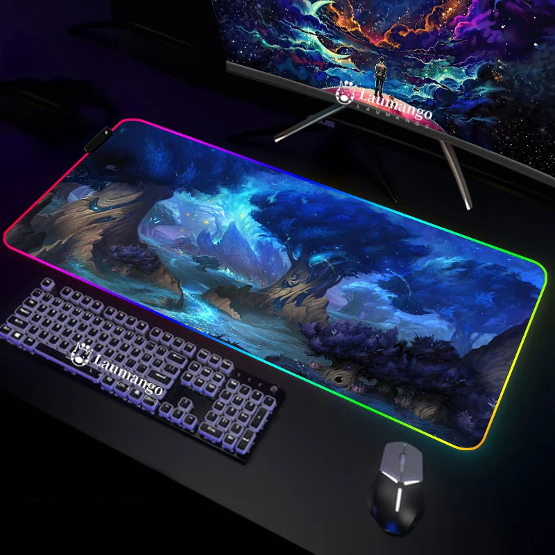 

Игровая RGB-подкладка для клавиатуры World of Warcraft с аксессуарами для проводов, коврик для мыши, большой размер Xxl