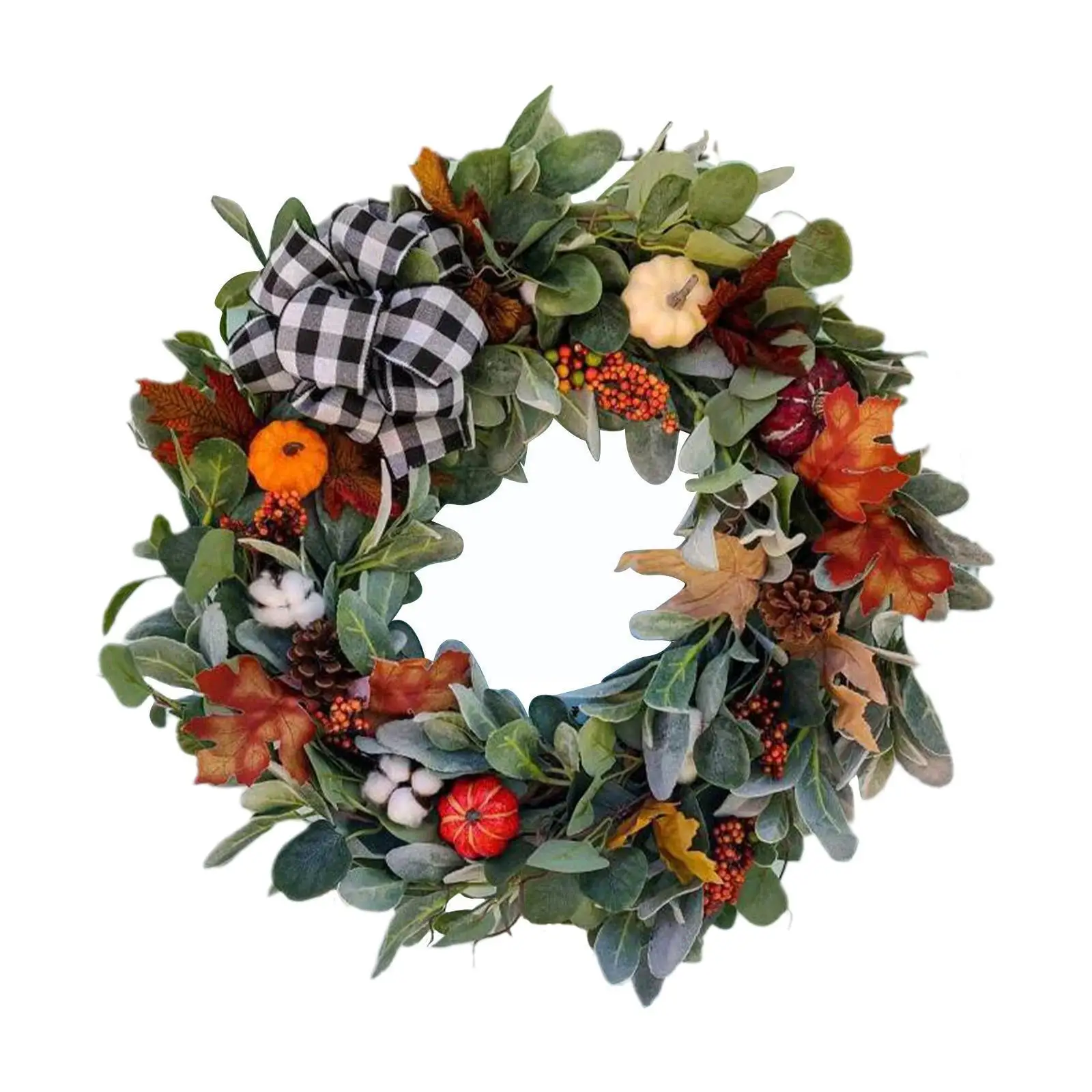 

45cm Autumn Colorful Pumpkin Wreath Christmas Decoration Home Window Thanksgiving Decorations Restaurant C1U4