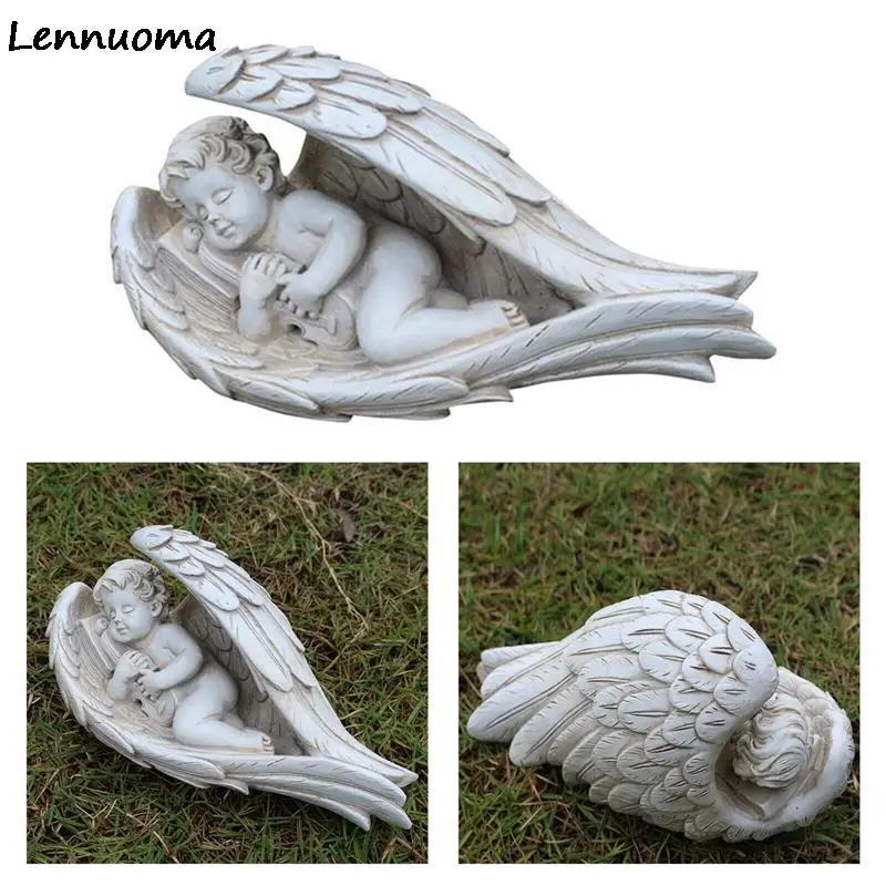 Статуя из смолы Lennuoma статуя ангела для мальчика рукоделия крыла уличная