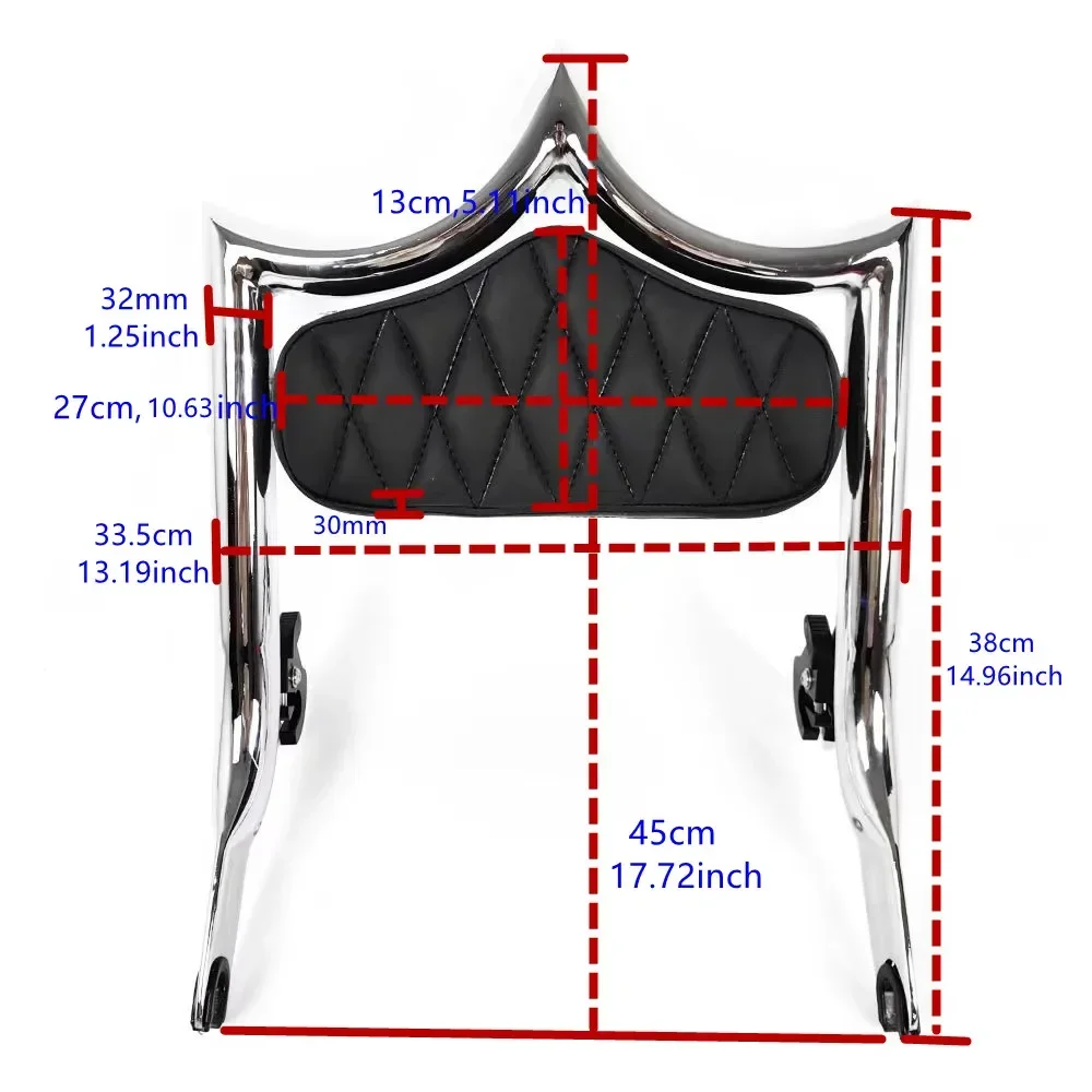 

Для Harley Touring Street Glide Road Glide Road King 2009-2023 пассажирская спинка Sissy Bar