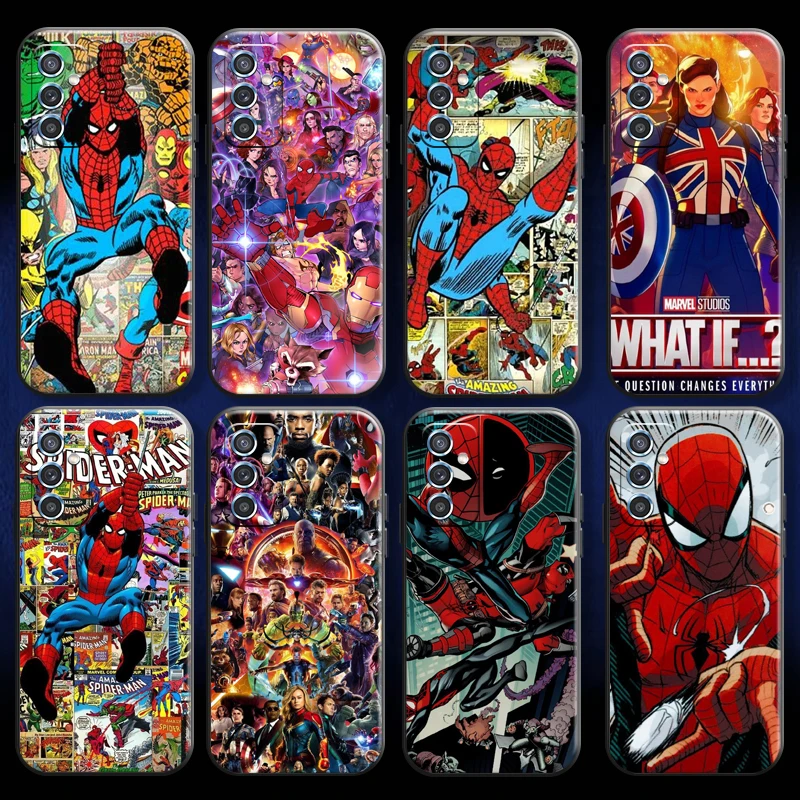 

Avengers Spider Man Marvel Comics For Samsung A52 A72 4G 5G Phone Case Silicone Cover Back Funda Coque Liquid Silicon Carcasa