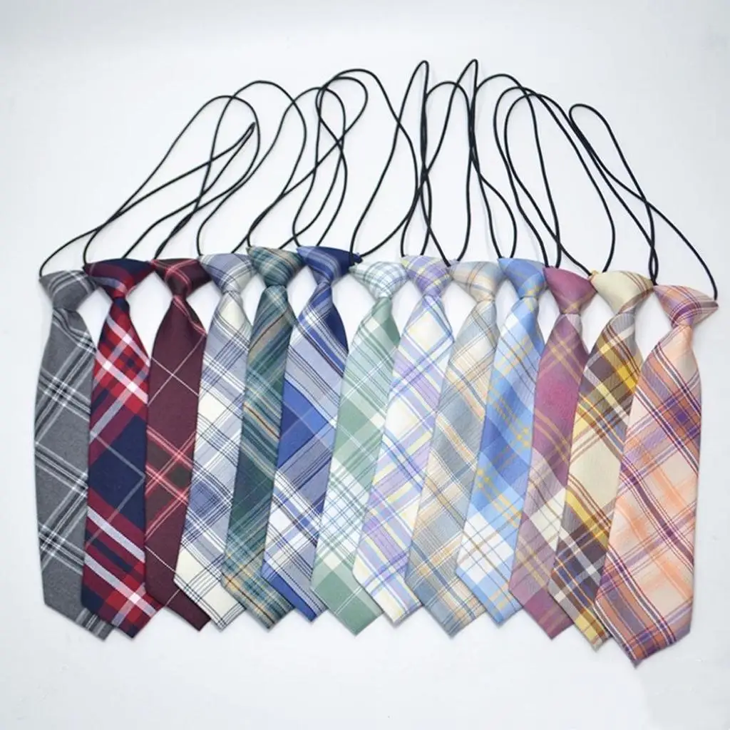 

Женский Галстук 28 см, японский галстук в клетку в стиле JK/DK, съемный галстук в стиле колледжа, белый галстук для рубашки, студенческий галсту...