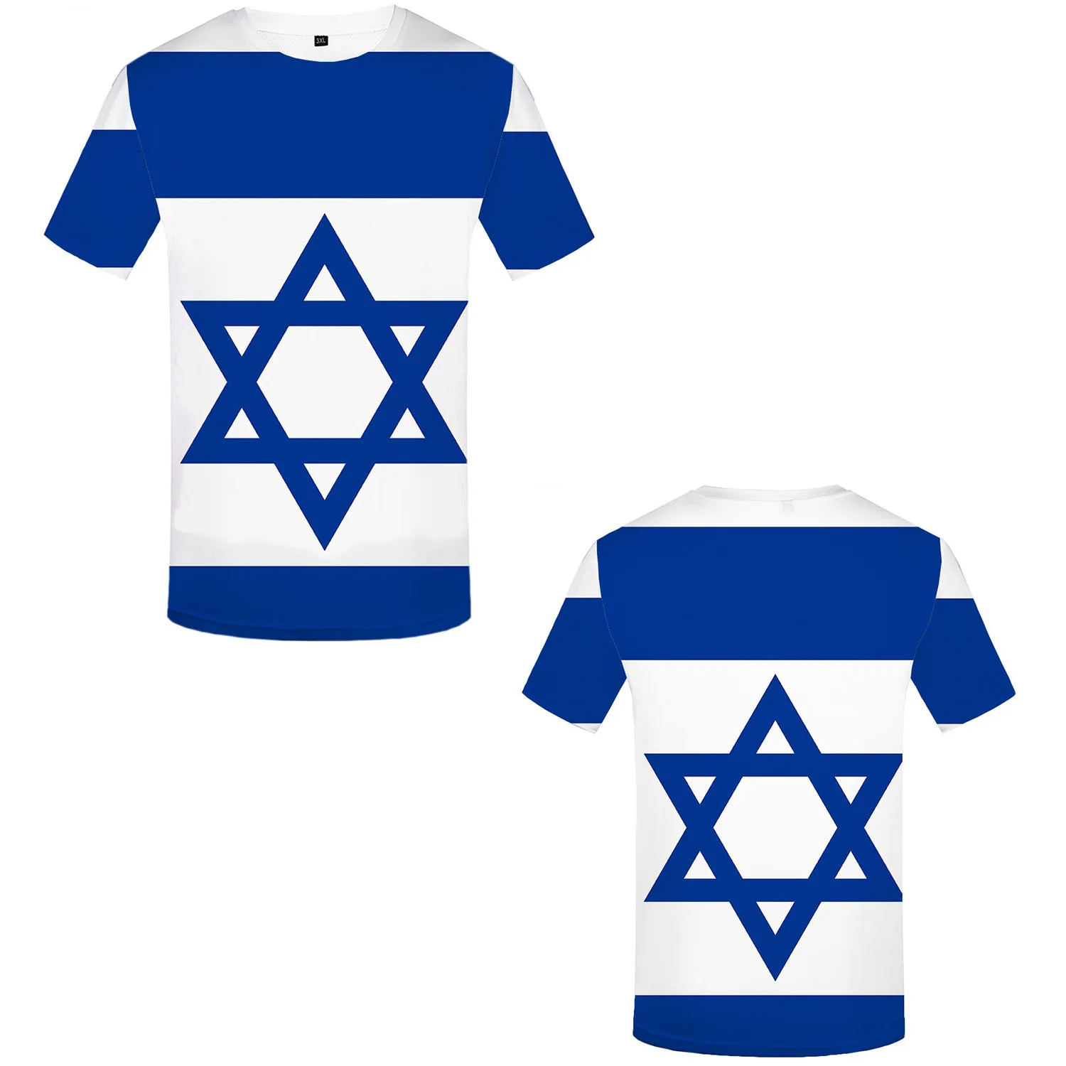 Футболка с принтом флага Израиля модная летняя свободная футболка коротким