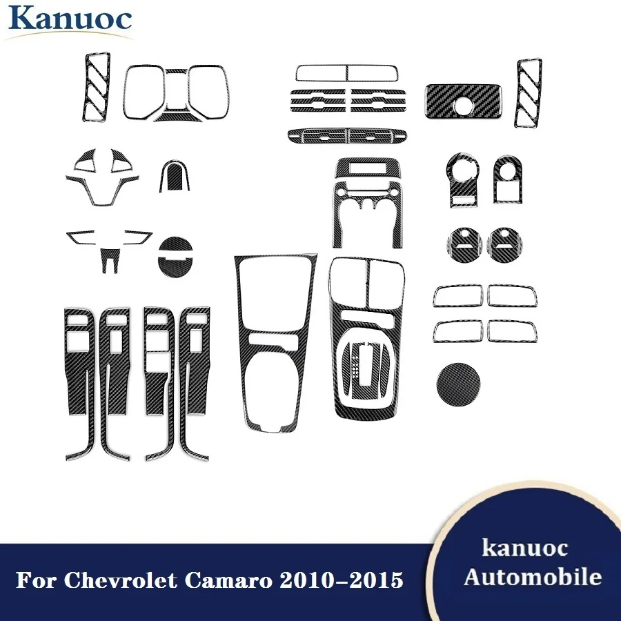 

Carbon Fiber Black Stickers For Chevrolet Camaro 2010 2011 2012 2013 2014 2015 Car Interior Decorative Accessories