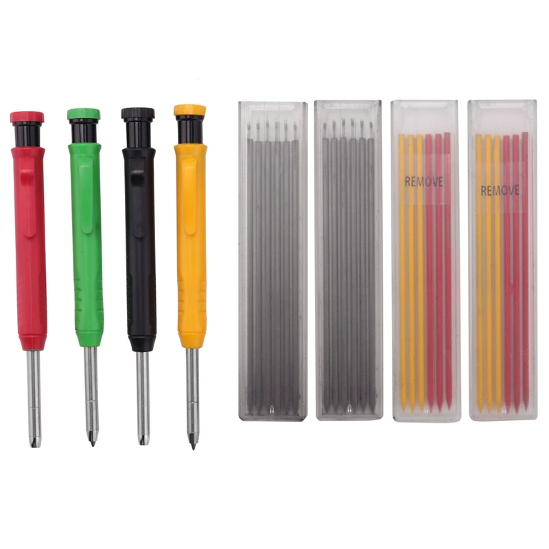 

TOP 4PCS Mechanical Carpenter's Leads, Deep Hole Marker Set, Woodworking Scribe Tool For Architectural Draftsmen