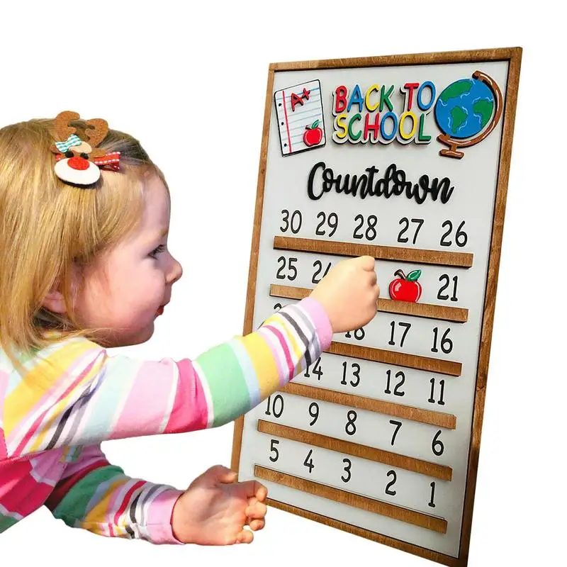 

Back To School Countdown Calendar Wood Block Bulletin Board Calendar Decorations Non Cracking Smooth Countdown Calendar For Kids