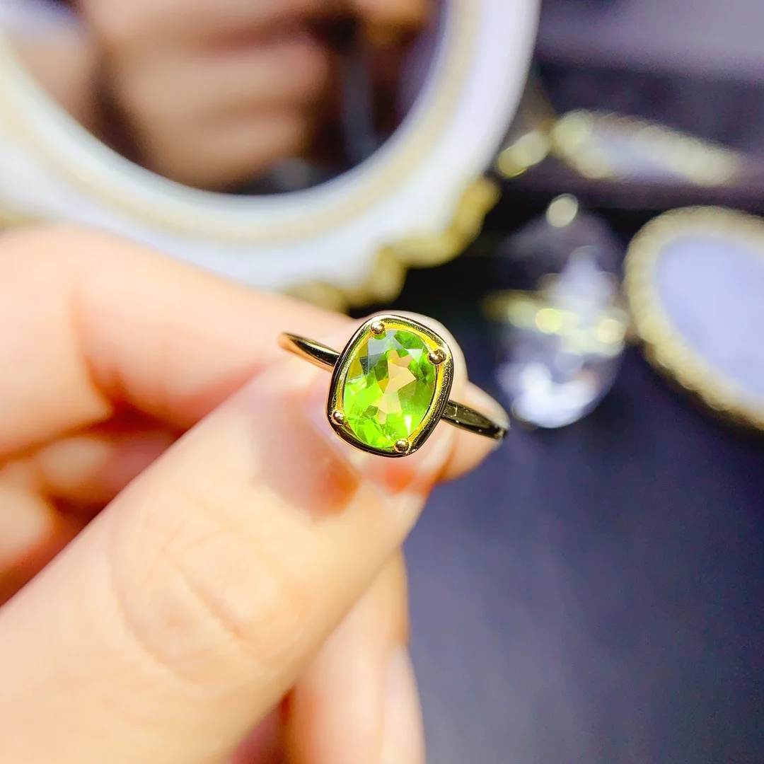 

Sterling Silver 925 Engagement Ring Luxury Women's Free Shipping Gemstone Natural Opal Peridot Topaz Jewelry Original date