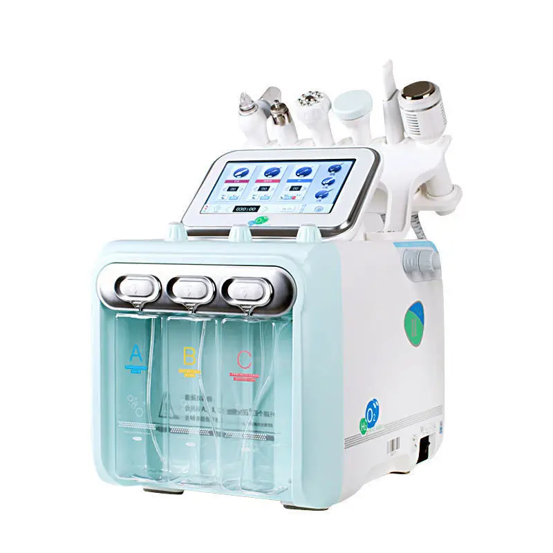 

6 in 1 Pro Oxygen Facial Machine Clean Skin Care BIO Light RF Vacuum Facial Machine Hydro Water Oxygen Jet Peel Machine